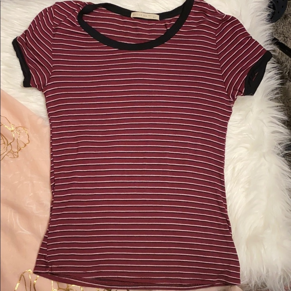striped black and white w burgundy !